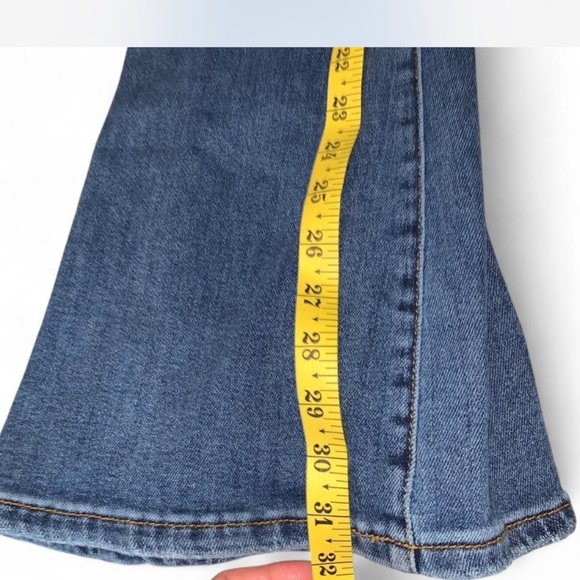 Risen jeans dolly high rise Flared boots cut jewelry pockets Jeans 9/28 bling - Picture 5 of 6